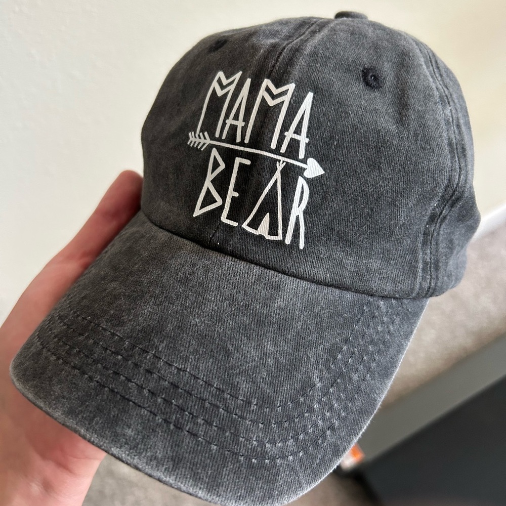 Mama bear grey baseball hat adjustable
